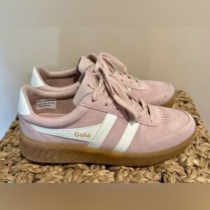 Gola Pink and White Sneakers 7.5 with Gum Soles - Grand Slam Suede